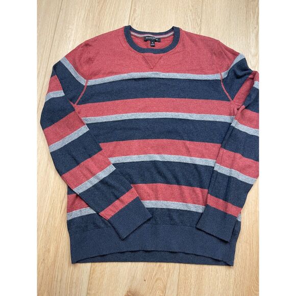 Banana Republic Red & Navy Stripe Cotton Wool Blend Sweater – Size M - Picture 1 of 4